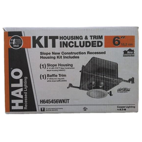 Halo Recessed 6" Lighting Kit with Housing and Trim (E4) - Picture 1 of 9